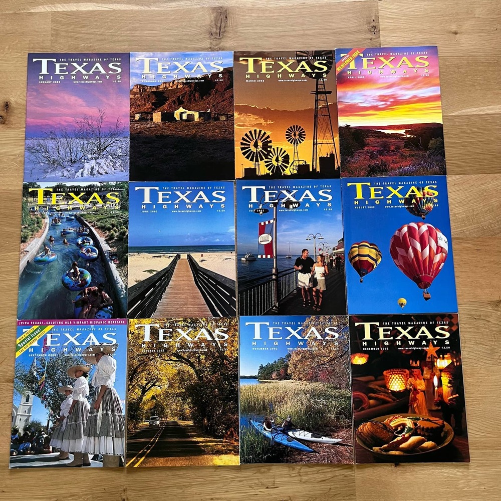 Texas Highways Magazines 2002 Lot of 12 Months Complete
